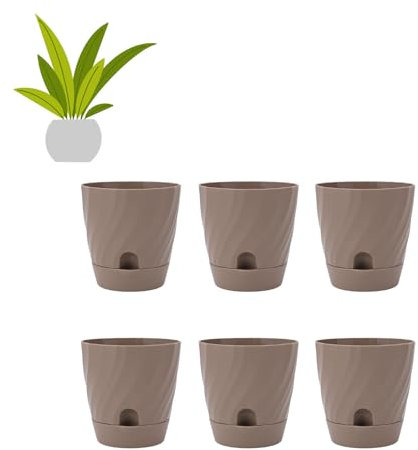 Contenitore per Piante da Balcone Fioriera in Plastica Leggera, Set di Vasi da Fiori Durevoli da 6 Pezzi per la Casa, Facile da Pulire, Ideale per Coltivare Piante da Interno Ed