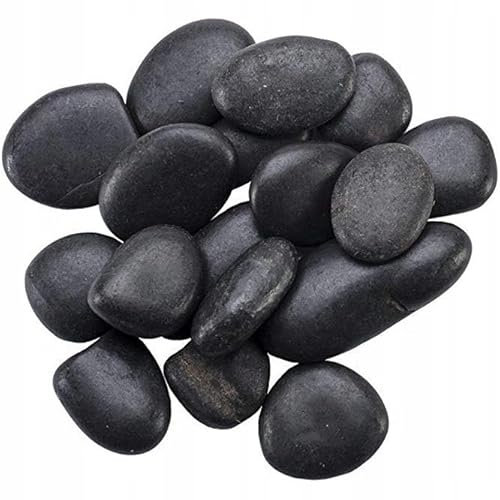 Generisch Grands galets décoratifs noirs polis - Pierres de rivière décoratives polies - Pour aménagement paysager, décoration d'intérieur, artisanat, projets artistiques - 1 à 2 cm - 5 kg