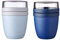 Mepal | Lunchpot Ellipse Mixed | Old Nordic Blue + Vivid Blue | Müslibecher to go | Unterteilung für Joghurt & Müsli | 500 ml + 200 ml | Geeignet für Gefrierschrank, Mikrowelle & Spülmaschine