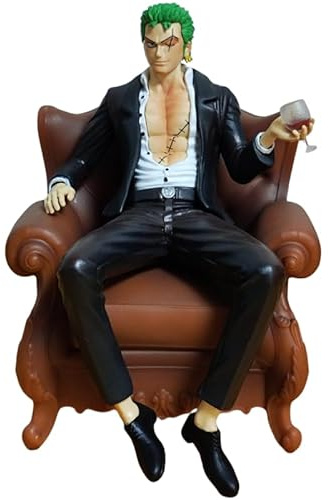 REOZIGN Figur Zoro Sanji Portuga, Sitzsofaanzug Thugs Zoro Sanji Portuga Actionfiguren PVC Figur Modell für Anime-Fans Geschenk (Zoro)