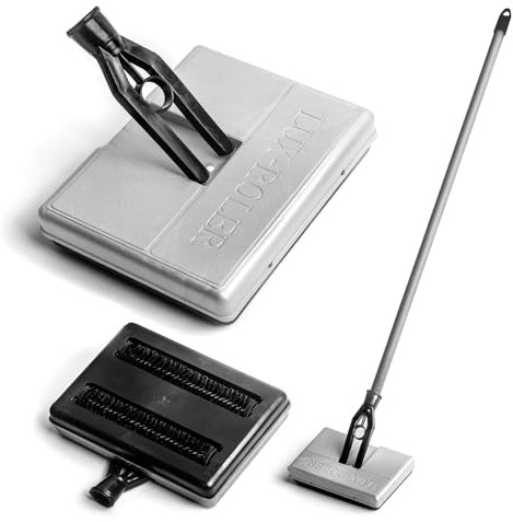 SOFT-PLAST LUX-Roler Teppichkehrer, manueller Bodenreiniger, Walze für Teppiche, Hartböden, Kunstrasen, und Fellentferner. Entfernt effektiv Schmutz (grau)