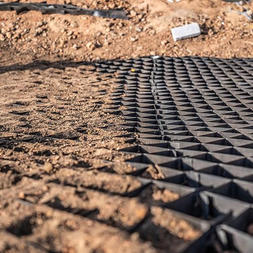 Stabilisateur Gravier Gazon Dalle Stabilisatrice Grilles De Contrôle Du Sol Pour Travaux De Sous-sol, Renforcement De Mur De Soutènement En Géogrille – Grille De Gravier Pliante Flexible, Maille Stabi