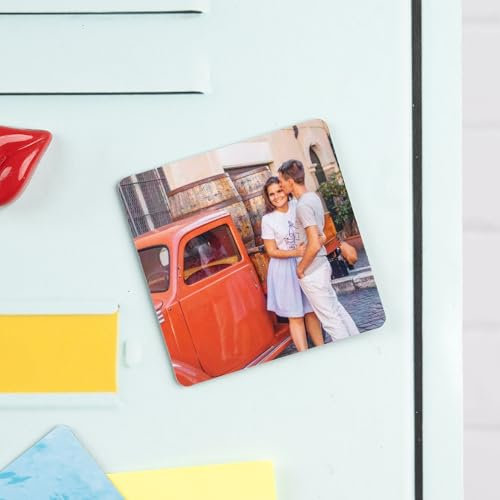Wanapix | Flexibler, personalisierter quadratischer Magnet 20 cm | Flexible personalisierte Fotomagnete | Magnete für Kühlschränke und Gefrierschränke | Gestalte mit Bild, Logo oder Texten
