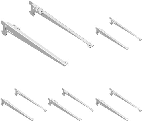 Element System 18133-00057 Classic Regalsystem WINKEL-TRÄGER - Formschöner Abschluss der Regalseite zur Auflage von Holzböden, Stahl, Weiß, 380 mm, 2 Stück (Packung mit 5)