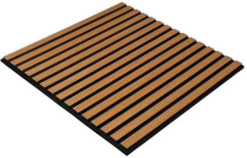 HORI WALL Akustik-Wandpaneele in Holzoptik Schallabsorbierende 3D Wandverkleidung für Wanddeko, Akustikpaneele für Lärmminderung und Raumakustik I 60 x 60 x 1,8 cm I Teak