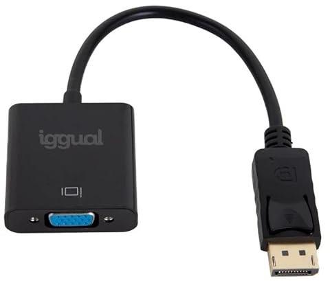 Glowster Adaptateur DisplayPort vers VGA - Connecteur mâle vers femelle, idéal pour connecter des appareils à des moniteurs ou projecteurs VGA.