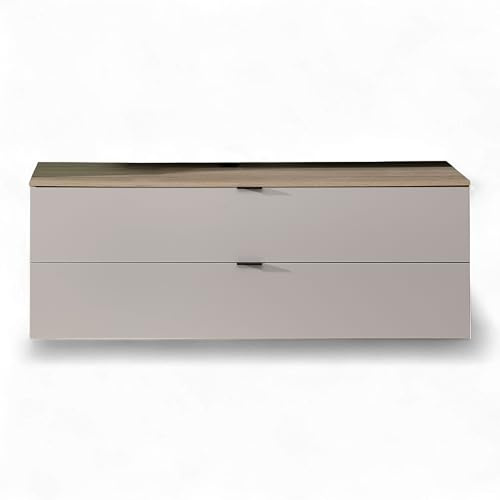 INA TV-Lowboard in Kaschmir, Riva Eiche Optik FSC-Zertifiziert - Moderner TV Schrank mit viel Stauraum für Ihr Wohnzimmer - 140 x 51 x 44 cm (B/H/T)