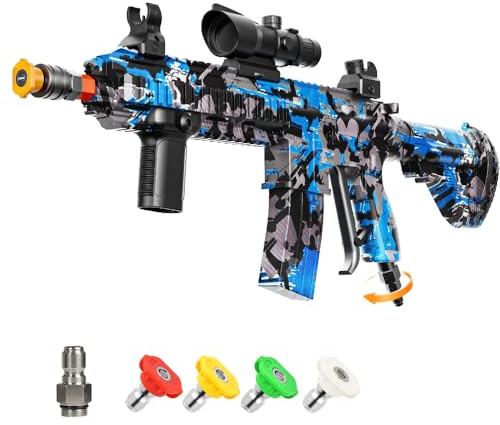 Pressure Washer Gun with Swivel – 3600 PSI High Pressure Spray Gun with 3/8 Quick Connect Plug – Foam Cannon Compatible Power Washer Handle for Car, Home & Outdoor Cleaning (Blue)