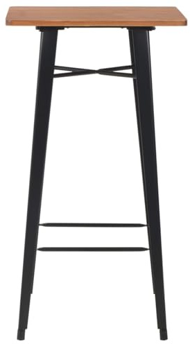 Gecheer Contemporary Bar Set with Solid Plywood Chairs & Pine Wood Table Top - Powder-Coated Steel Legs Model276847