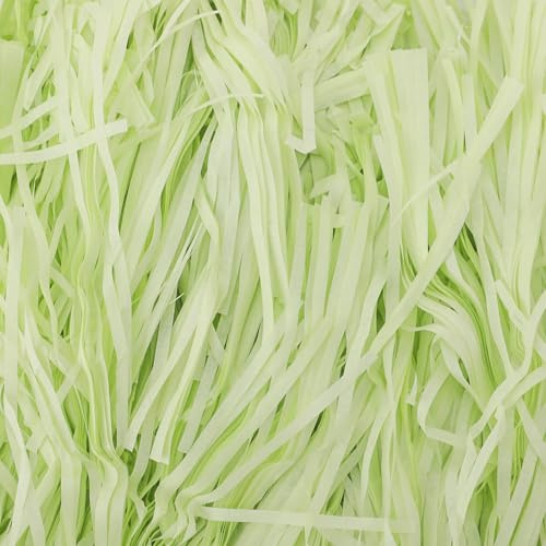 Candcamp Papier de soie déchiqueté, 200 g, vert clair, remplissage raphia pour emballage de protection, décoration pour anniversaires, mariages, festivals, boîtes cadeaux, paniers et remplissage