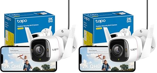 Tapo C320WS 2K QHD Wireless & Wired Security Camera Outdoor, IP66, Person/Vehicle Detection, Starlight Colour Night Vision, Cloud and Local Storage, Works With Alexa and Google, No Monthly Fee
