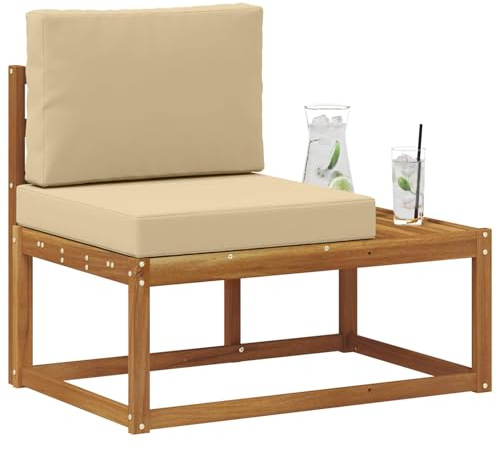 vidaXL Outdoor End Sofa Natur 91 x 63 x 73 cm Massivholz Akazie