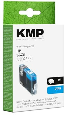 KMP Tintenpatrone passend für HP 364XL Cyan (CB323EE) - für HP DeskJet 3070 A D 5400, OfficeJet 4610 4620, PhotoSmart 5510 5514 5515 5520 5525... etc.