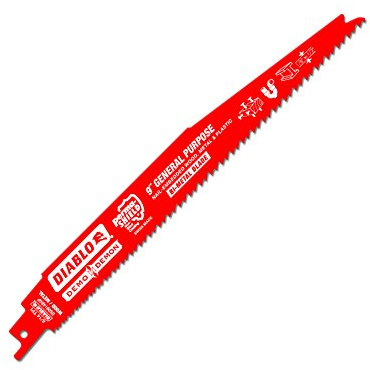 Diablo Bi-Metal Reciprocating Saw Blades for General Purpose Cuts - Variable Tooth Design - 9 Length, 8/14 TPI, 5-Pack - DS0914BGP5