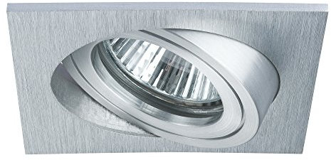 Paulmann 92621 Einbauleuchte Premium Line 230V Einbaustrahler Alu gebürstet schwenkbar Einbaulampe eckig max. 1x40W GU10 Einbaulicht 230V Deckenspot
