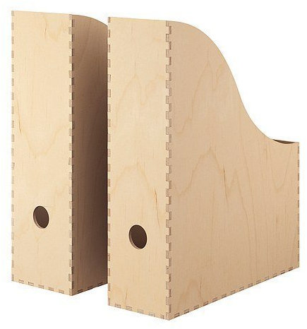 7 X IKEA KNUFF - Magazine file set of 2, plywood