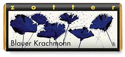 Zotter Bergmilchschokolade mit karamellisiertem Blaumohn, handgeschöpft (70 g) - Bio