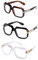 Newbee Fashion Clear Lens Unisex-Adult 80old Schule Rapper Hip-Hop-DJ-Brille 3er-Pack Schildkröte, Black & Clear