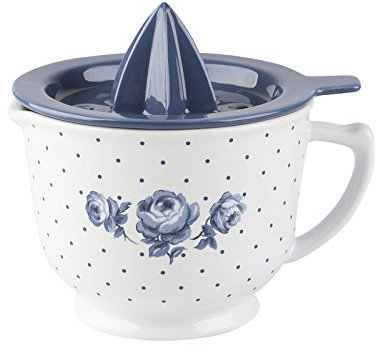 Katie Alice Vintage Indigo Ceramic Lemon Juicer with Jug by Creative Tops, 12.5 x 10 cm (5 x 4)