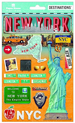 Paper House Productions Reiseaufkleber New York City, 2D, 3er-Pack