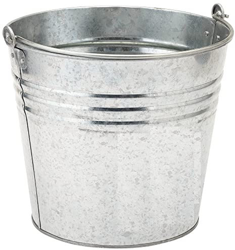 Unibos | HEAVY DUTY | Galvanised Metal Bucket | High Grade Multipurpose | Bucket with Handle | Hot Ash, Home, Garden, Bathroom, Garden Waste etc | Silver | 12 Litre