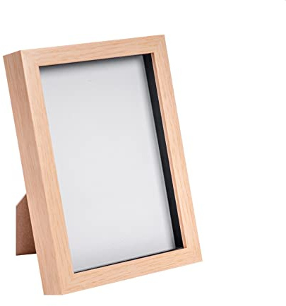 Nicola Spring 3D Shadow Box Photo Frame - A5 (6 x 8) - 3D Photo Frame Picture Frame Memory Box Display Case for Photos, Memorabilia, Artworks, Crafts, Decoration, A5(6x8inch) Light Wood