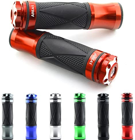 Area1 Universal Motorrad/Roller Lenkergriffe Griffgummis 22/24-25mm (Xtreme) (Orange)