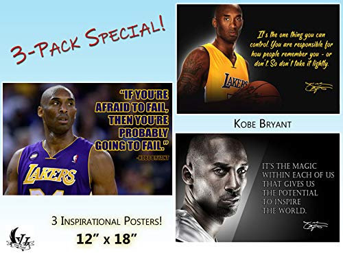 Kobe Bryant Poster mit Zitat in englischer Sprache, Schwarz, Geschichte, Monat, Los Angeles, Lakers, Basketball, Sport, Coaching, Wandkunst, Wachstum, Mindset, Lehrer, Lehrer, Lernen, Elementar, PP06