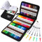 Duo Tip Brush Colouring Pens, ZSCM 60 Colours Duo Tips Fineliners Paint Brush Markers Set, Gifts for Women, Adults,Drawing Gift Card Making Painting School Supplies