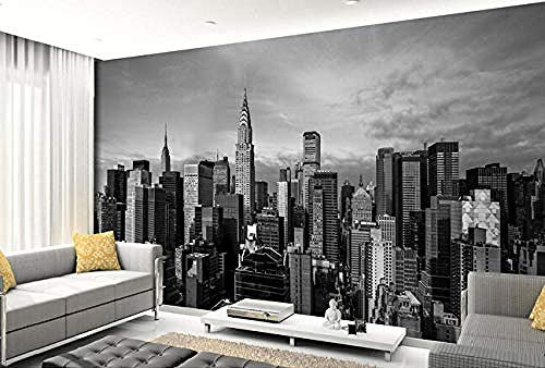 Papier peint photo noir et blanc personnalisé New York City peintures murales pour le salon chambre TV fond mur f papier peint 3d gris poster pierre photo salon chambre chambre enfant-250cm×170cm