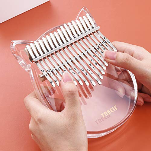 TREELF Kalimba TF-17C Kalimba Daumenklavier aus Acryl, 17 Tasten, Mbira, transparentes Keyboard-Instrument