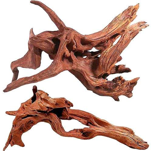 WDEFUN - Madera Flotante Natural para decoración de acuarios, 2 Piezas Grandes, 25 a 35 cm, para peceras, Reptiles, dragón Barbudo o Plantas de Aire