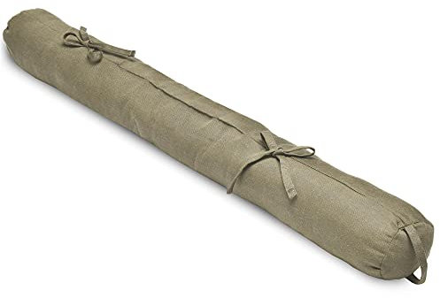 Beautissu Viento Zugluftstopper 90cm - Türluftstopper Haustür Kältestopper für Türen & Fenster - Durchzugstopper mit Tragegriff - Türwindfänger Türdichtung 90x10cm in Taupe