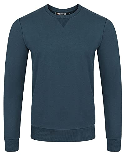riverso Pullover Herren RIVPhillip Regular Fit Sweatshirt Rundhals Langarm Blau XL, Größe:XL, Farbe:Navy (19400)