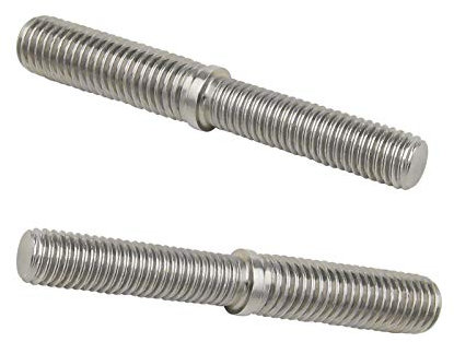 2 tornillos roscados de doble extremo M10 a M12 80mm 304 acero inoxidable Reducción rosca adaptador para columnas estructurales sujetadores