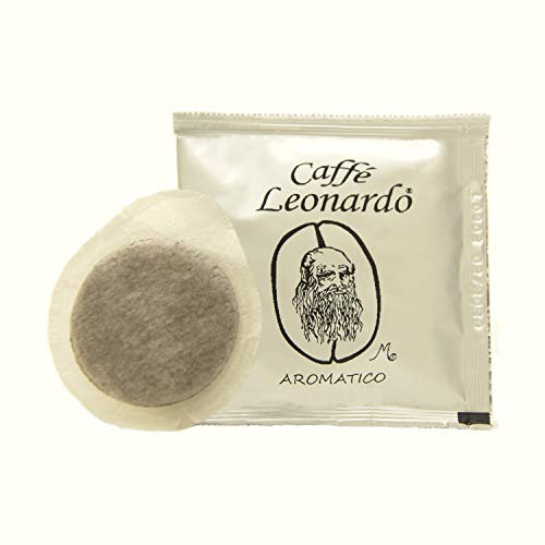 150 Dosettes Mélange Aromatique - Café Leonardo- Papier Filtre 100% Compostable - Torréfaction Artisanale - Mady in Italy - Café Haute Qualité
