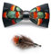 JEMYGINS Noeud Papillon Homme Vert en Plume en Plume Fait Main et Broche Ensemble Compris boîte
