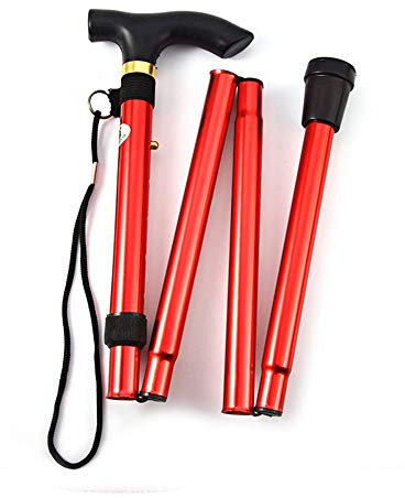 tooloflife Faltbar Faltbare Gehstöcke für Damen und Herren, Aluminium Stick Höhenverstellbarer Gehstock Tragbare, Travel Cane for Hiking, Travel, Elderly