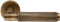 PAIR Knurled Grip Round Bar Handle on Round Rose - Concealed Fix - Antique Brass | Designer Door Handle Lever on Screwless Rose - Internal Door Hardware - Screws, Fixings and Spindle Included