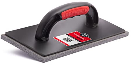 COMENSAL® Reibebrett Kunststoff Fugenkelle 280 x 140 mm - HARTGUMMISCHWAMM - Gummi-Glättkelle - Profi Fugbrett für Fliesenleger - Ergonomisch Griff - zum Ausfugen - Made in EU