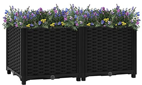 MOONAIRY Hochbeet, Kräuterbeet, Kräuterspirale, Hochbeete Für Garten, Kräuter Beet, Blumenkübel, Blumenbeet, Balkon Pflanzen, 80x40x38 cm Polypropylen