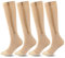 SSDH 4 Paires Chaussettes de Contention pour Femmes et Homme Avec fermeture éclair 15-20 mmHg, Bas de Contention, Chaussette de Compression pour les varices, le sport (S/M, Beige)