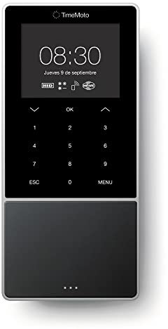 TimeMoto TM-818 MC Cloud-basiertes Zeiterfassungsgerät, kombinierbar mit HID/Contactless Smart Access Cards, RFID Ausweis/Schlüsselanhänger, PIN, 2.000 Benutzer, Planung, Arbeitsstundenberichte, Wi-Fi