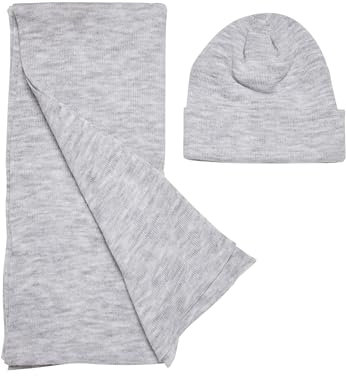 Urban Classics Unisex Recycled Basic Beanie and Scarf Set heathergrey, one Size
