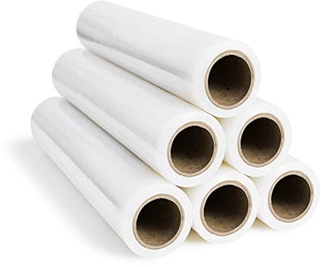 RAGO® Stretchfolie Transparent folie für möbel 6 Stück 150m I Hand Stretchfolie rollen I Palettenfolie Handfolie Wickelfolie I Verpackungsmaterial Packfolien (7,5 x 7,5 x 40 cm)