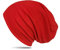 WANSSY® Damen Herren Unisex Uni Farbe Beanie Fashion schlicht ohne Muster Einheitshröße elastisch für M-XXL Kopfbedeckung Schutz vor der Sonne (Rot)