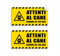 2 Adesivi Attenti al Cane, in italiano e inglese Beware of the dog cartello segnaletica di sicurezza, in vinile morbido, impermeabile, misura 20x10 cm