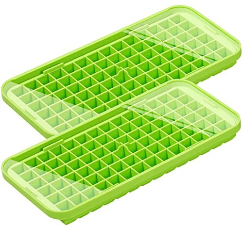 Webake Lot de 2 mini moules à glaçons carrés en silicone avec couvercles de 1,5 cm pour bière, cocktails, eau, soda, fruits