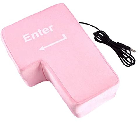 Toyvian Giant Enter Button Pillow Ergonomic Desk Pillow Memory Desktop Nap for Computer Stress Relief