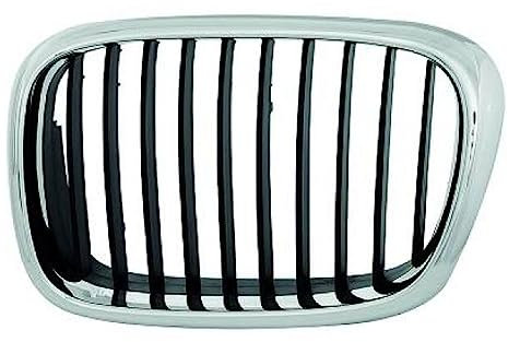 DM Autoteile 136954 Kühlergrill Links Chrom Schwarz ersetzt OE Grill kompatibel für alle BMW 5er E39 Modelle